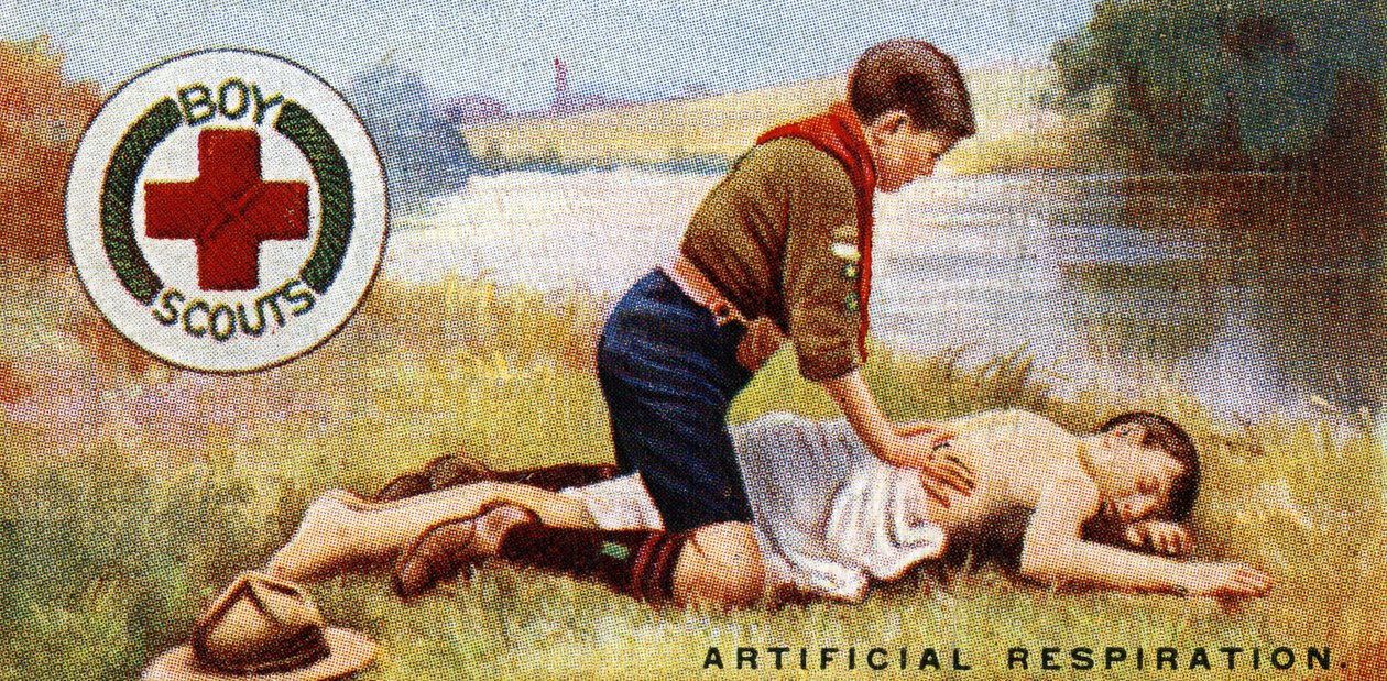 Scout första hjälpen-märke, 1929 av English School