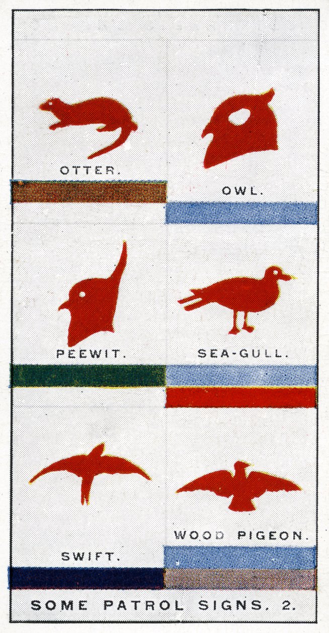 Scoutpatrullskyltar, 1929 av English School