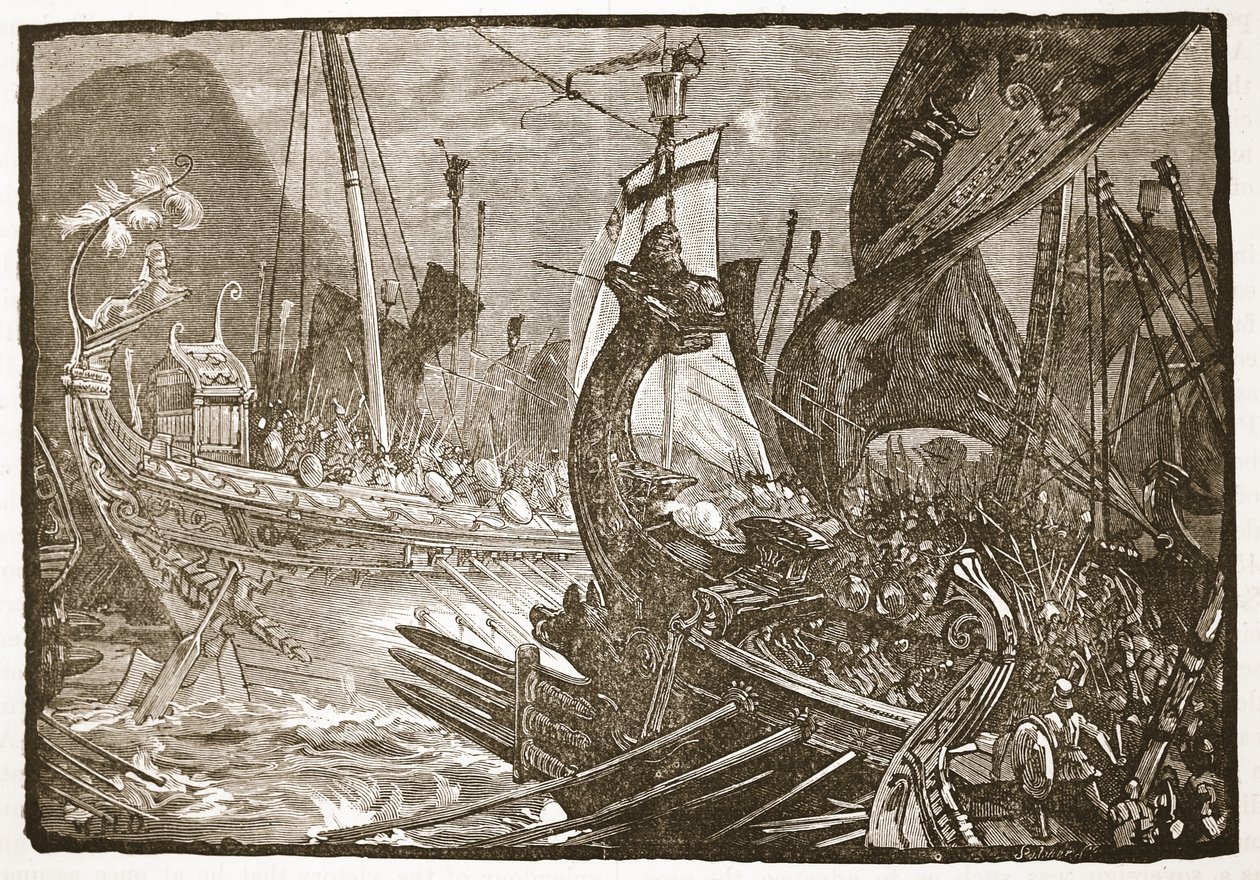Sjökamp mellan Ptolemaios och Demetrius Poliorcetes utanför Salamis av English School