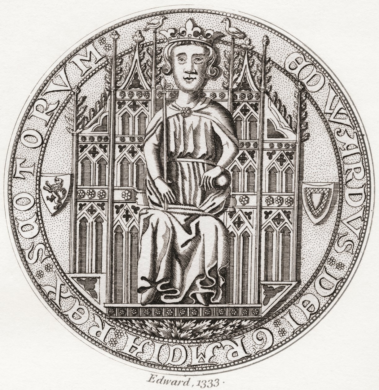 Sigill av Edward Balliol, ca. 1283-1367. av English School