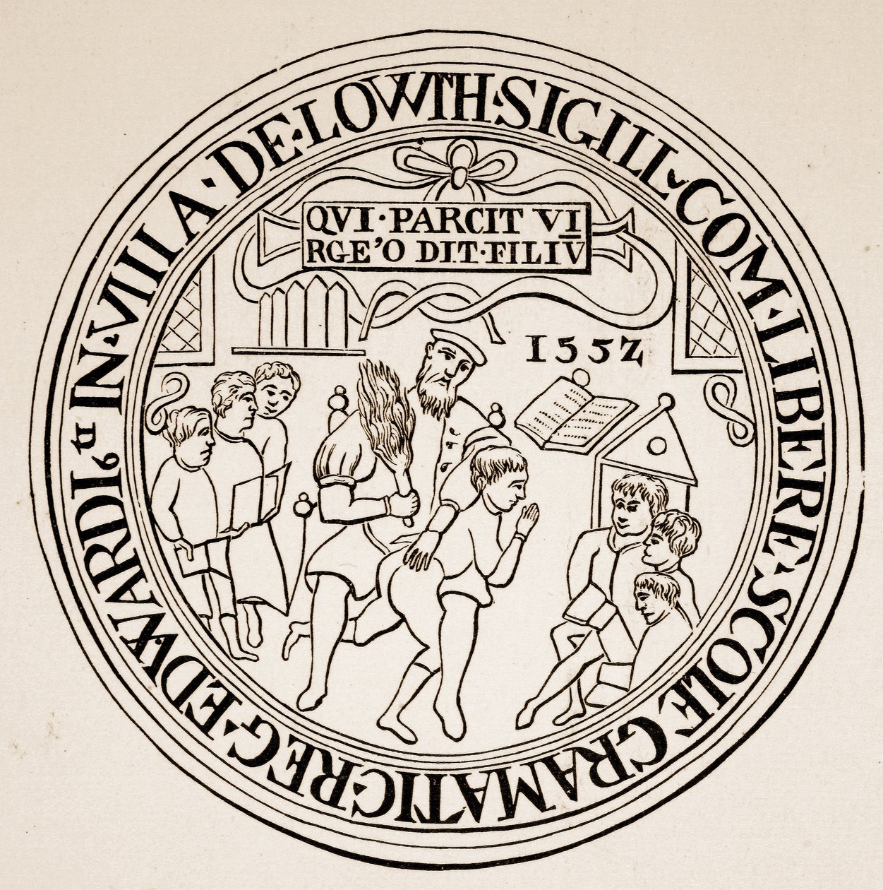 Seal of Louth Grammar School, 1552 (sepiafoto) av English School