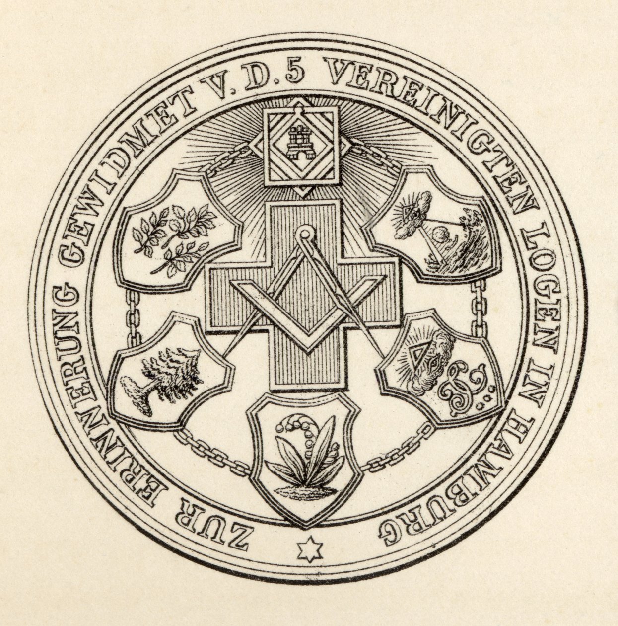 Muhuri wa Masons wa Hamburg, kutoka 