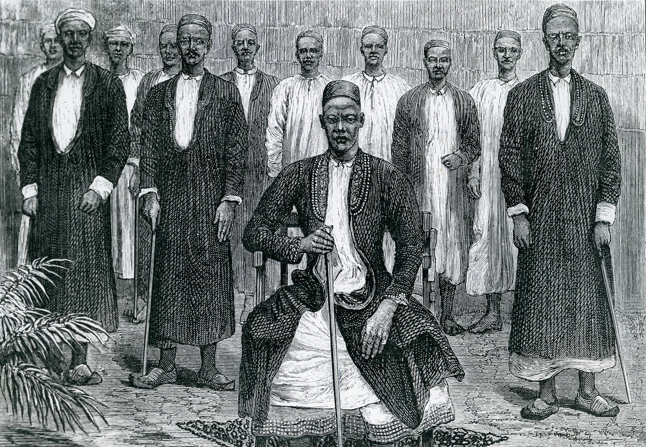 Sekebobo chef för Chagwe, Mtesa chef för Uganda, Chambarango och Pokino premiärministern (gravyr) av English School