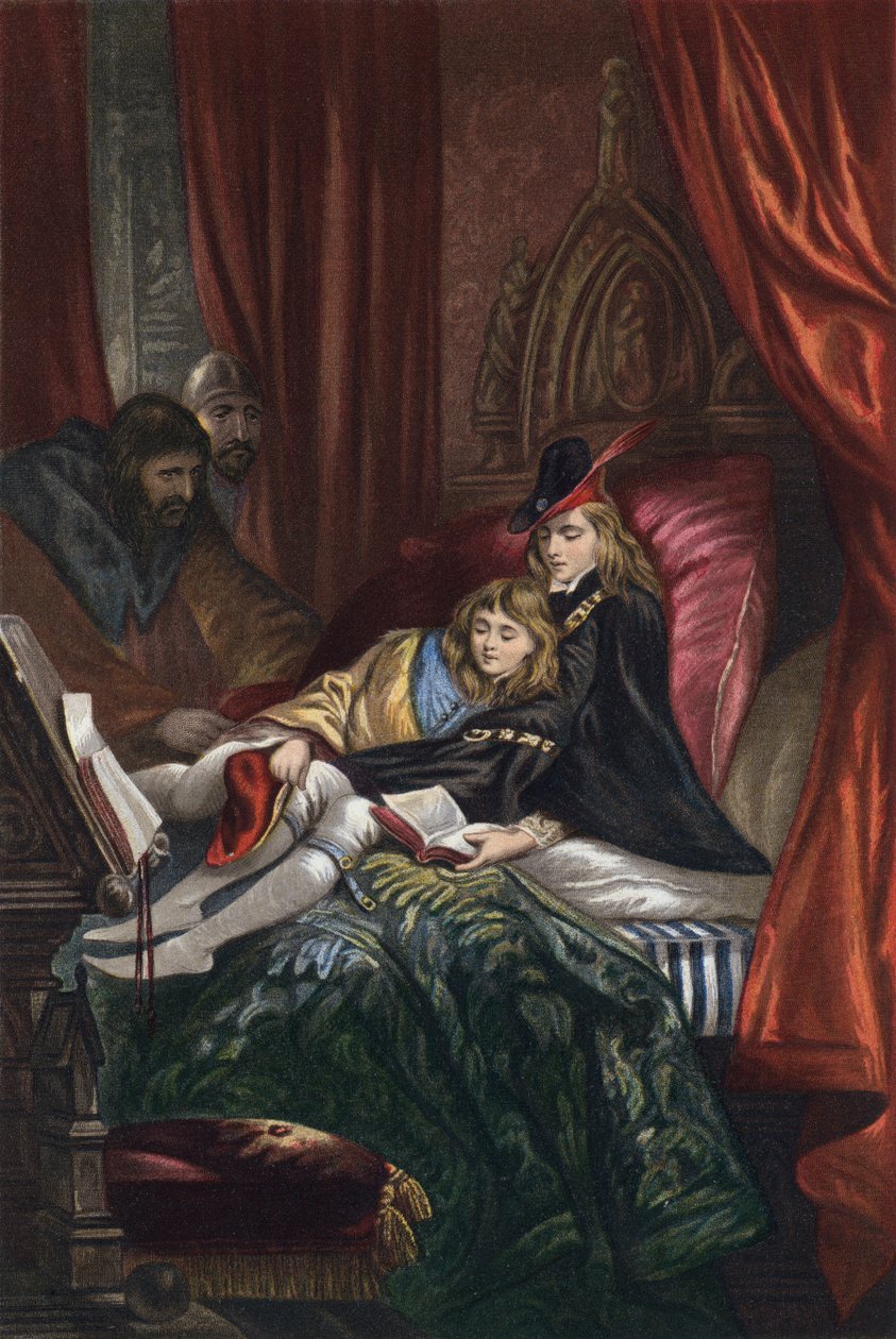 Shakespeare, Kung Rikard III, Akt IV, Scen 3 (chromolitho) av English School