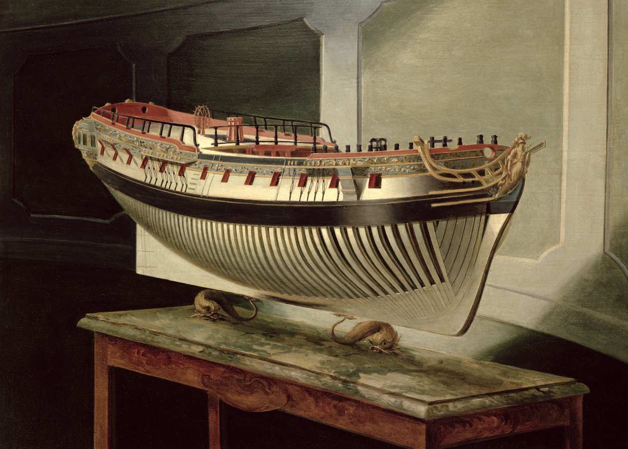 Fartygsporträtt, av en fregatt med 36 eller 38 kanoner, ca 1775 av English School