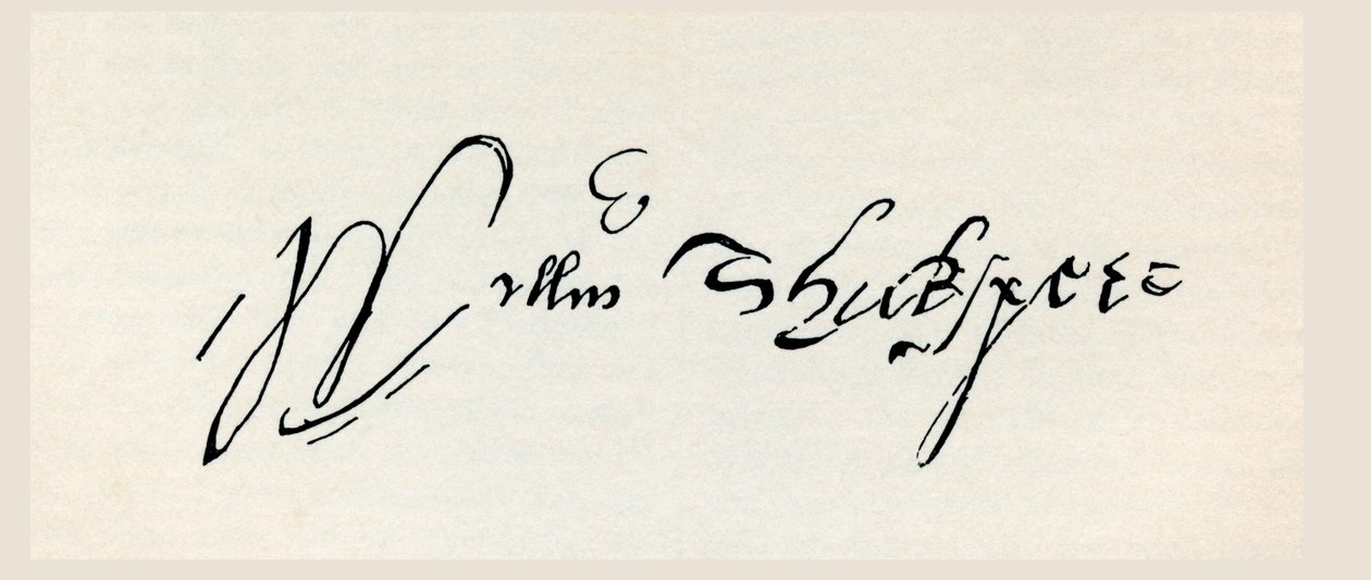 Signatur av William Shakespeare, från 