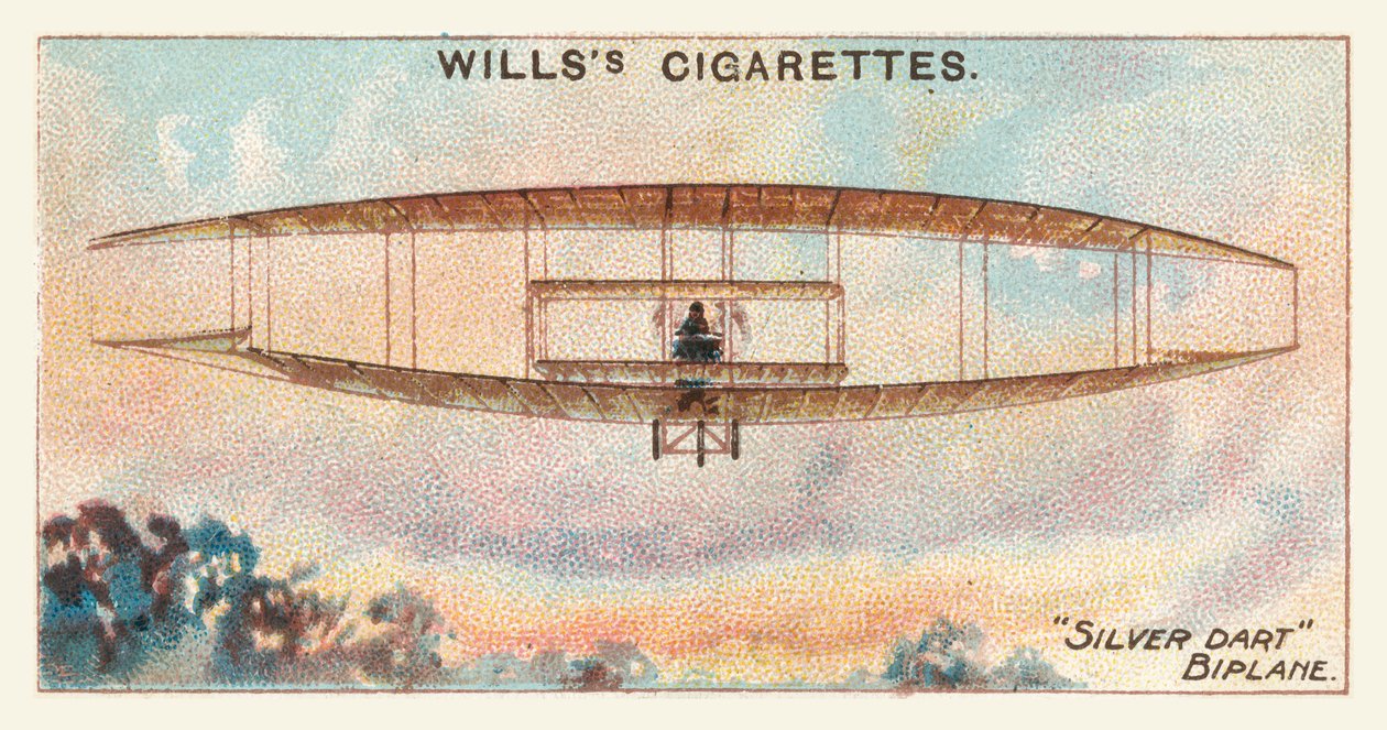 Silver Dart Biplane (chromolitho) av English School
