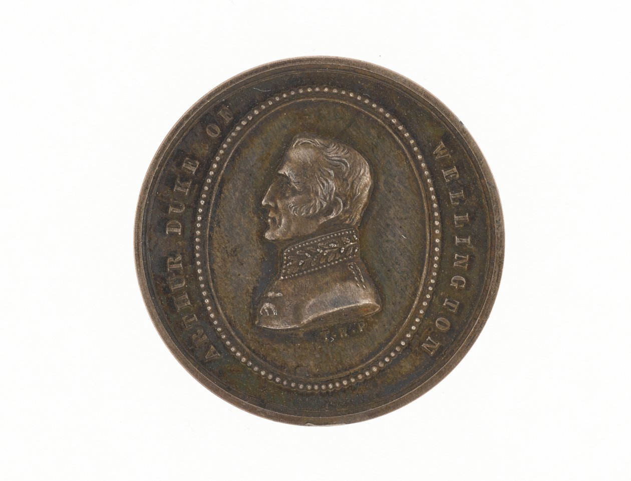 Silvermedalj till minne av hertigen av Wellingtons död 1852 av English School