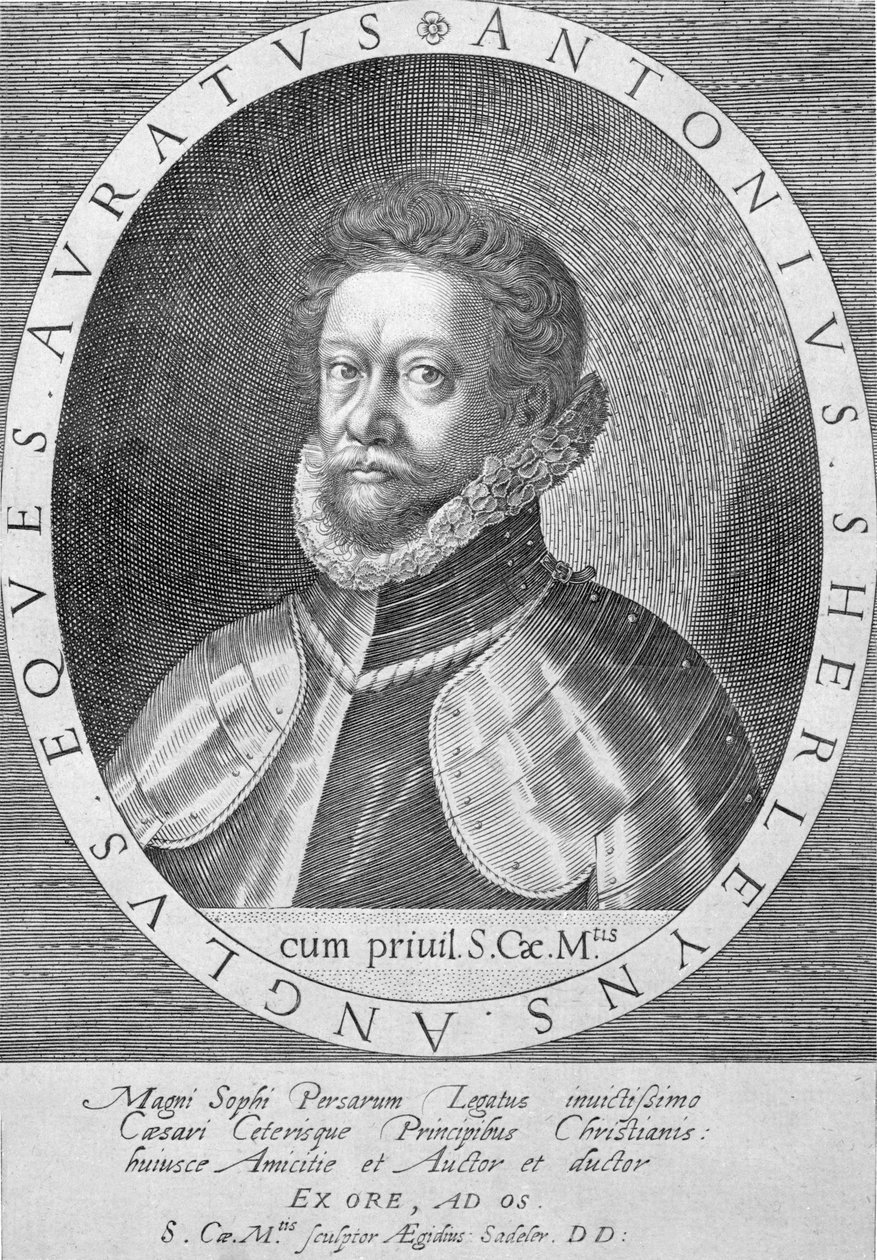 Sir Anthony Sherley (gravyr) av English School