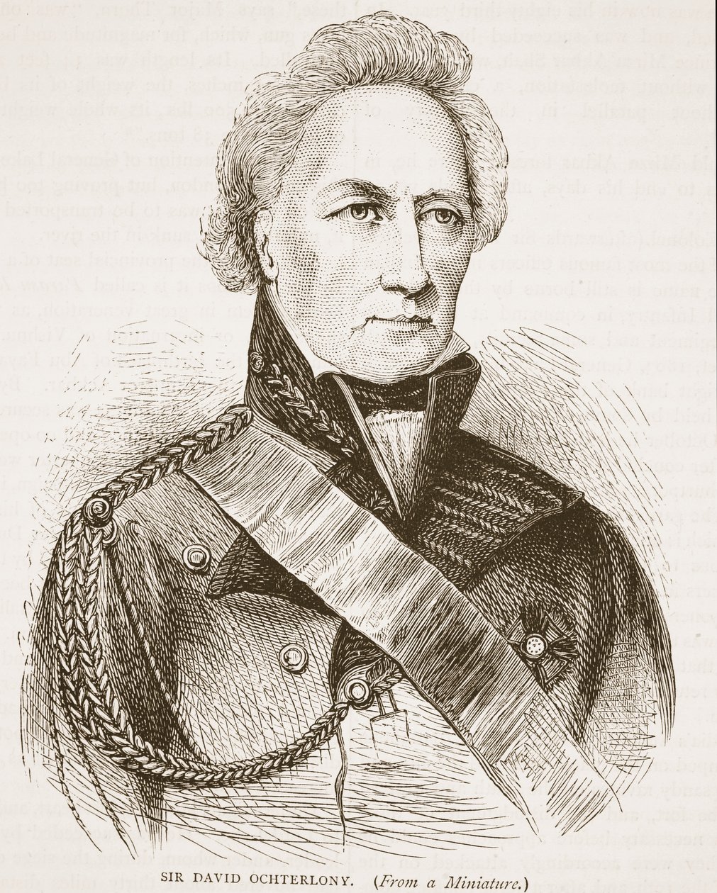 Sir David Ochterlony, illustration från Cassells Illustrated History of India av James Grant, pub. 1879 av English School