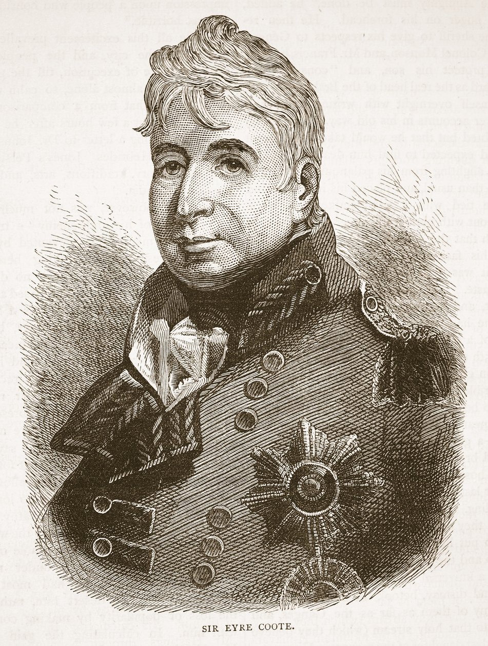 Sir Eyre Coote, illustration från Cassells Illustrated History of India av James Grant, pub. 1879 av English School