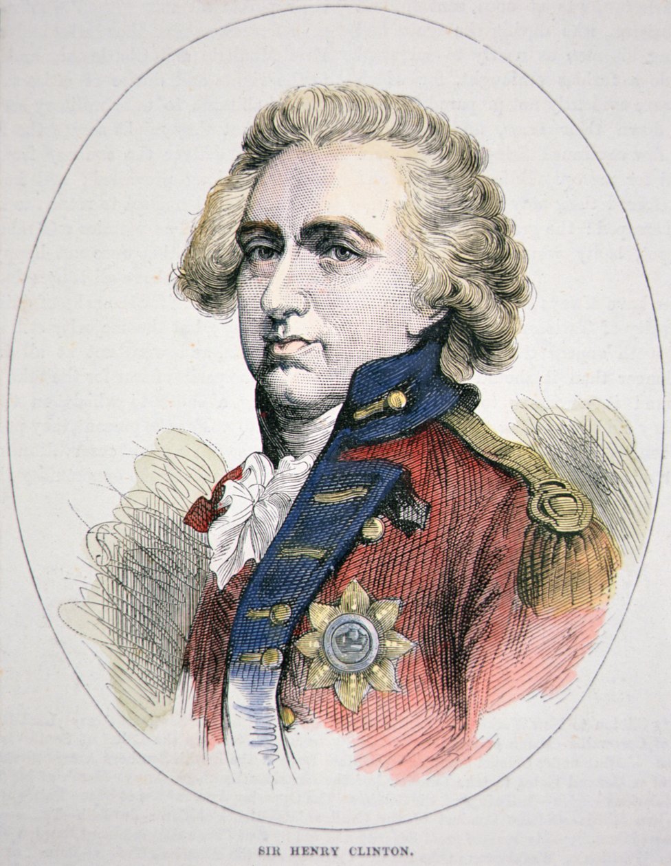 Sir Henry Clinton (färg litho) av English School