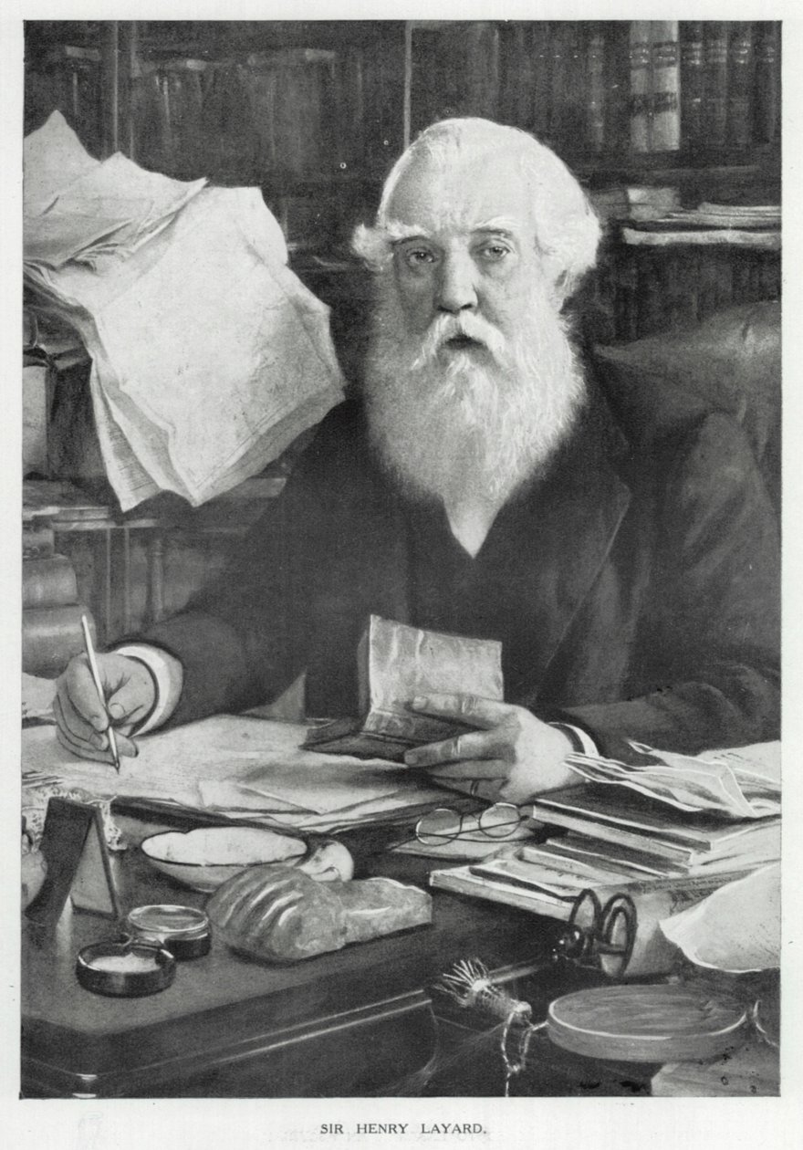 Sir Henry Layard (litografi) av English School