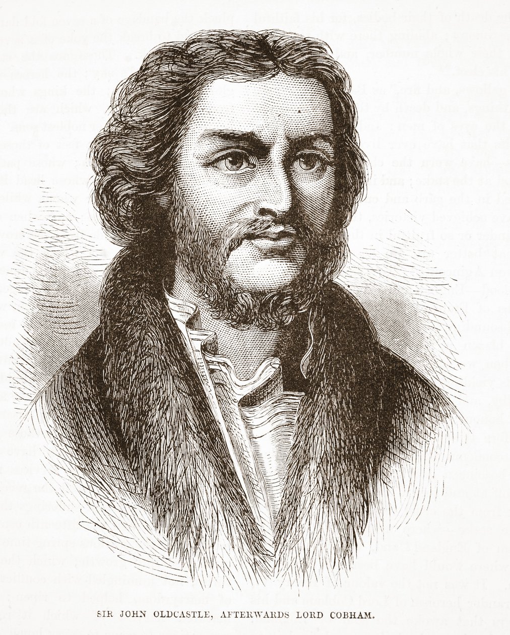 Sir John Oldcastle, efteråt Lord Cobham, illustration från The History of Protestantism av James Aitken Wylie (1808-1890), pub. 1878 av English School