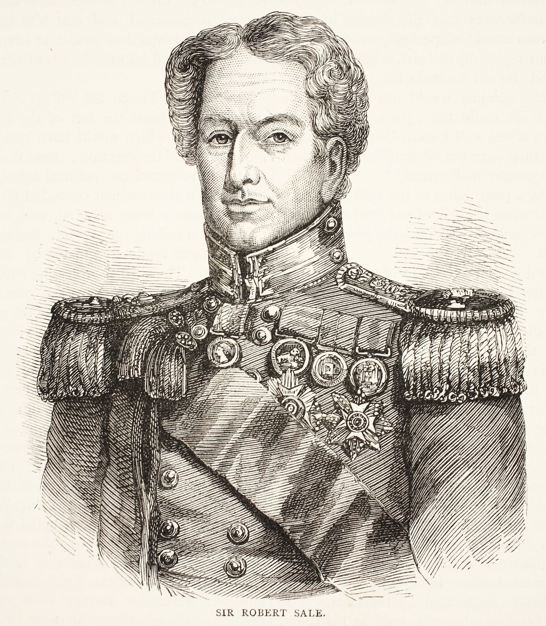 Sir Robert Sale, illustration från Cassells Illustrated History of England av English School