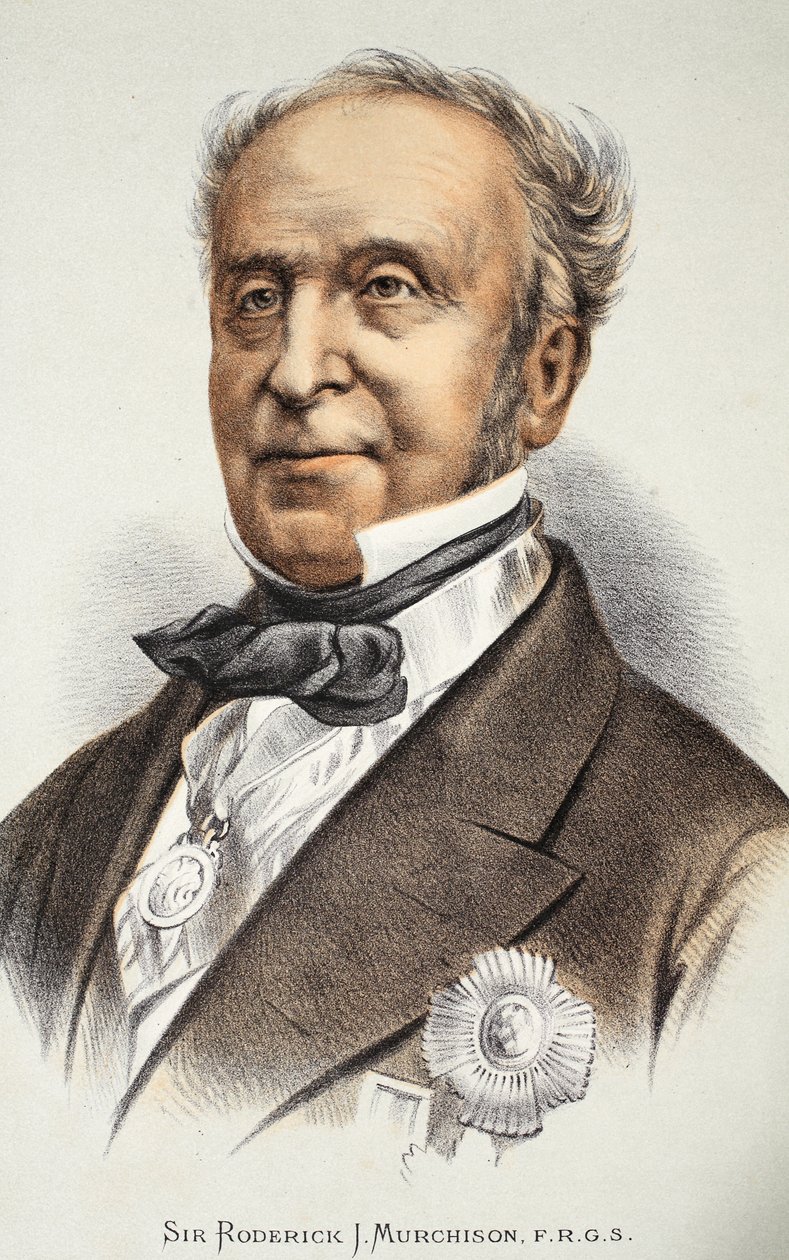 Sir Roderick Murchison, illustration från The Pictorial Edition av David Livingstones liv och upptäckter av J. Ewing Richie, pub. av A. Fullarton & Co., 1876 av English School