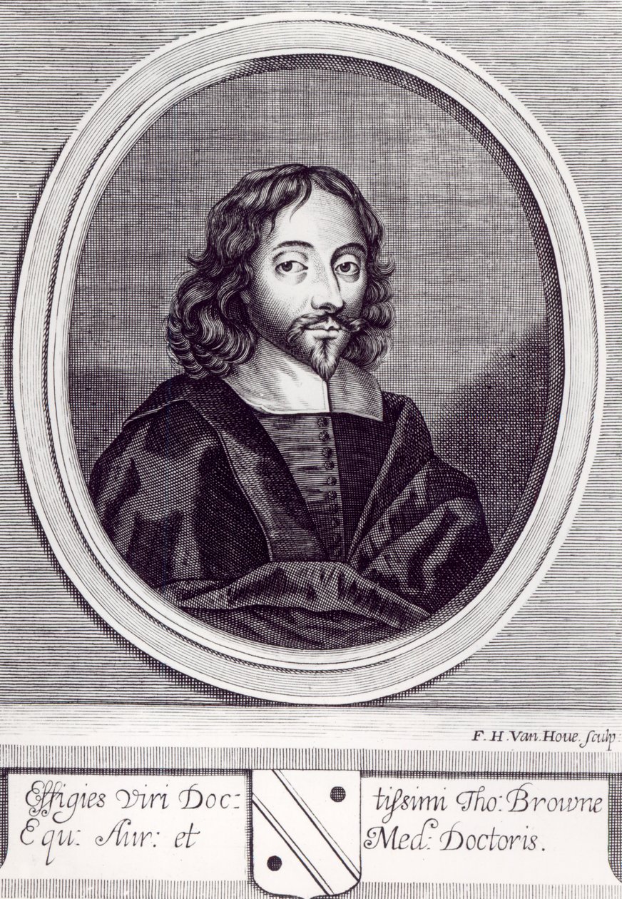 Sir Thomas Browne (1605-82), graverad av Frederick Hendrick van Hove (ca 1628-98) av English School