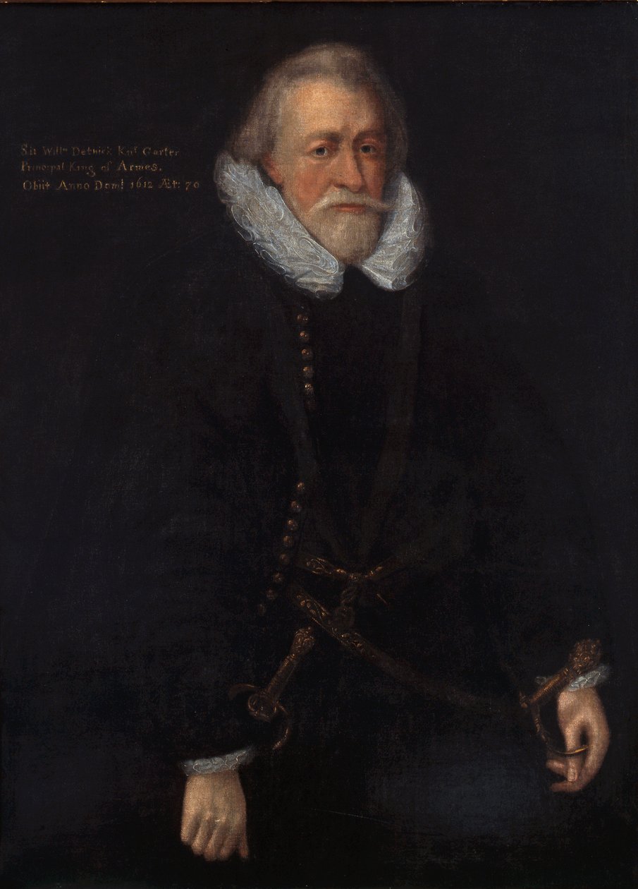 Sir William Dethick, Strumpebandskung av vapen av English School