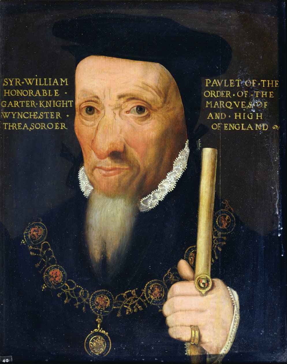 Sir William Paulet (1474/5-1572) 1:a markisen av Winchester (olja på panel) av English School