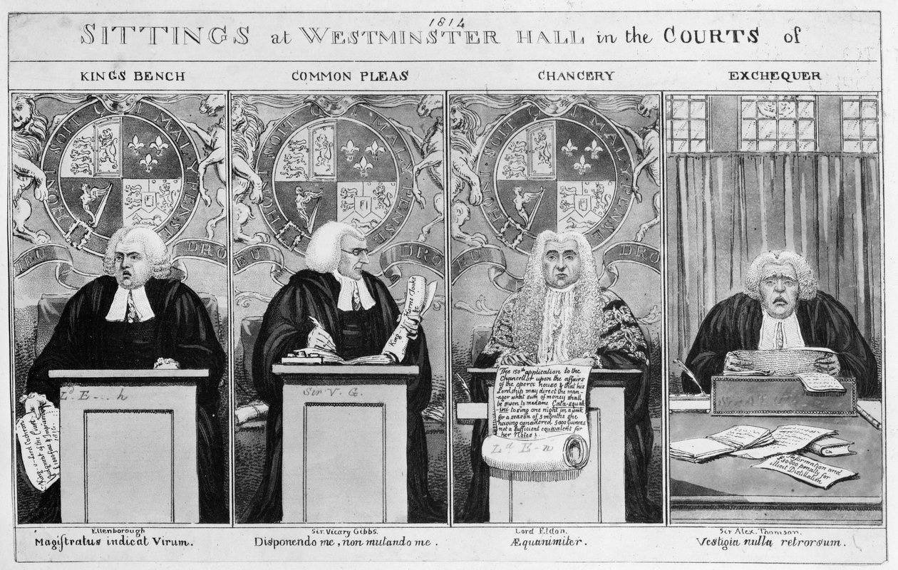 Sitter vid Westminster Hall domstolar av English School