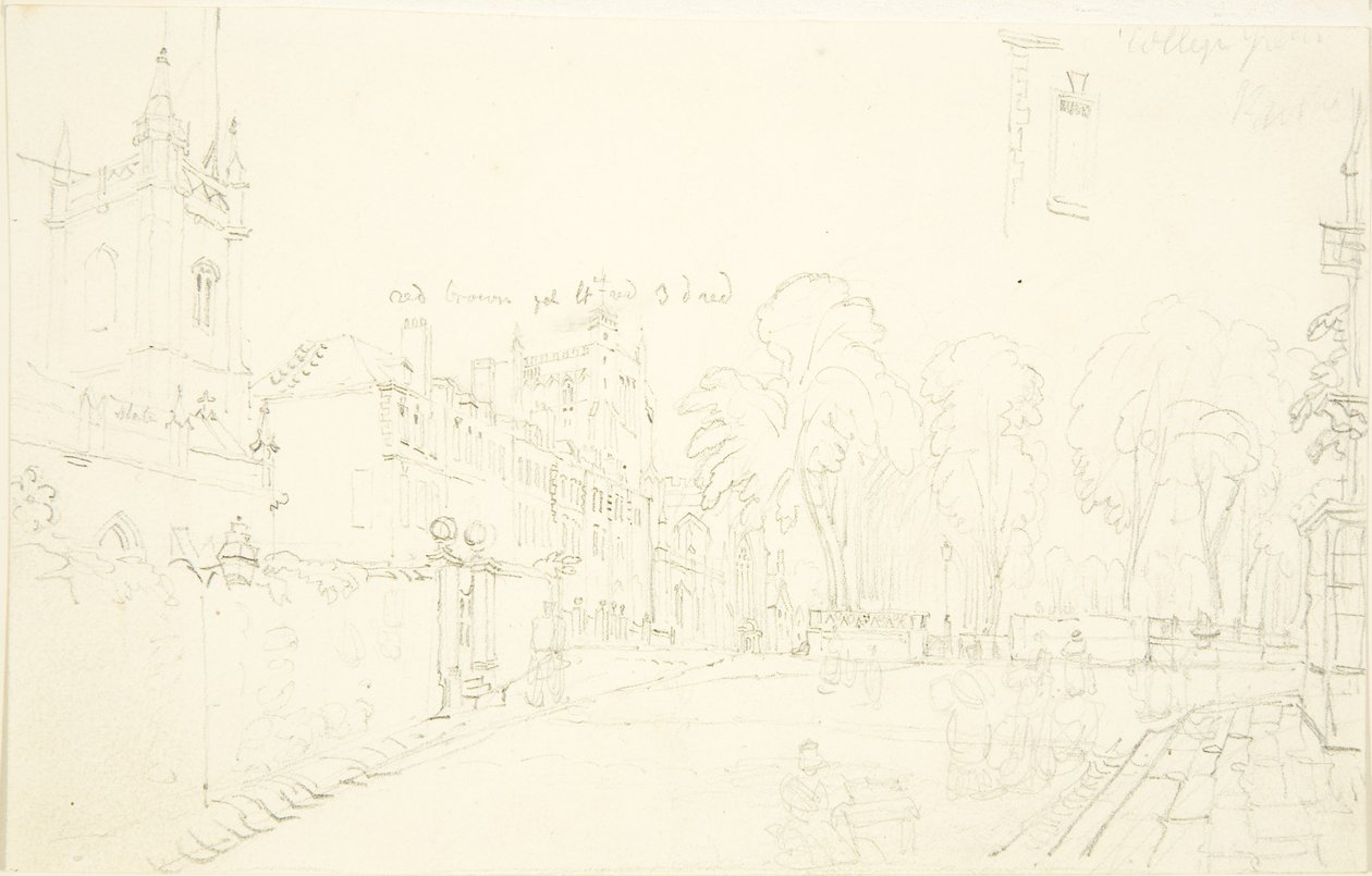 Sketch for College Green (penna på papper) av English School