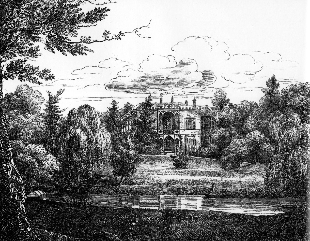 Skiss av Greenbank House, Liverpool av English School