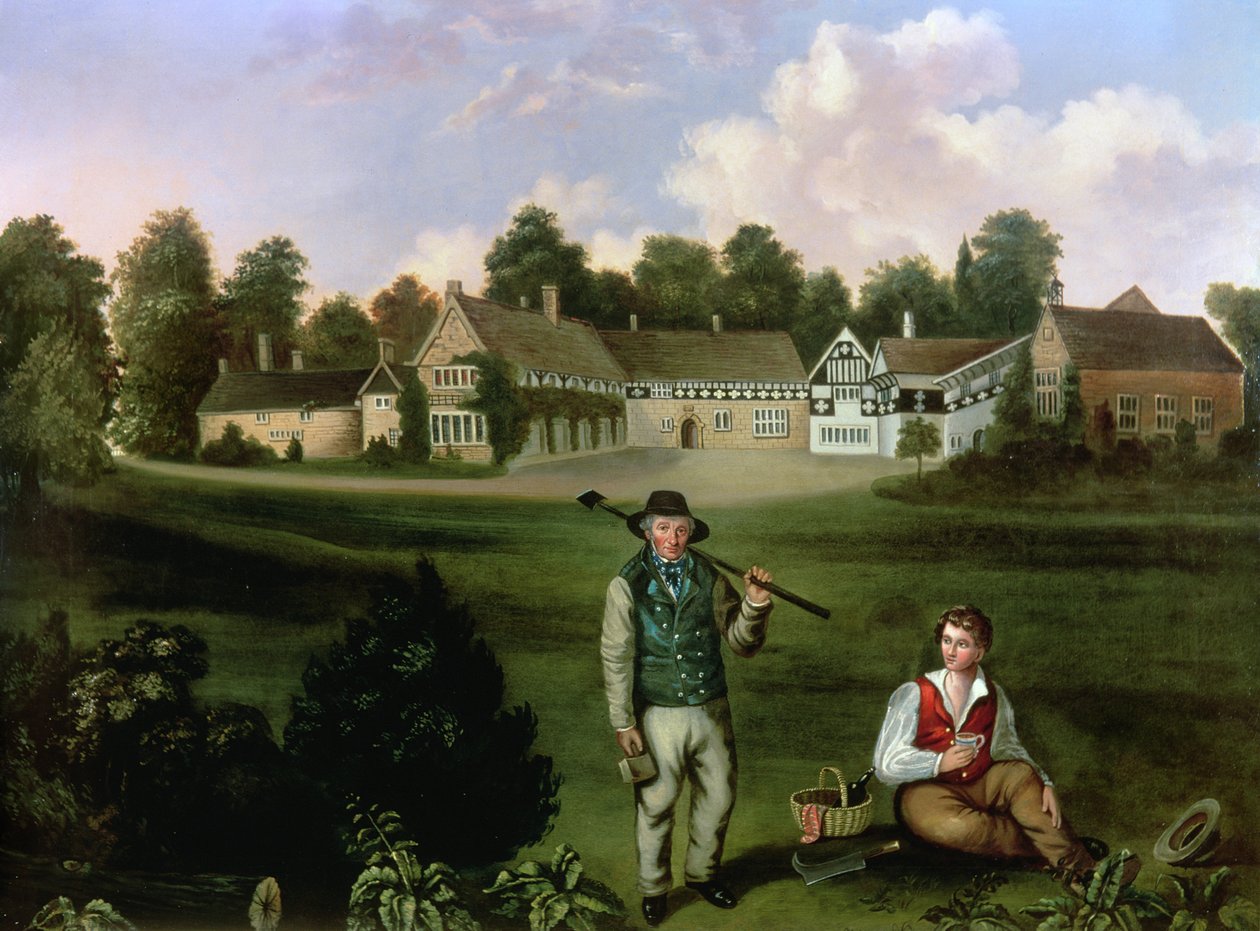 Smithills Hall från söder, 1820 av English School