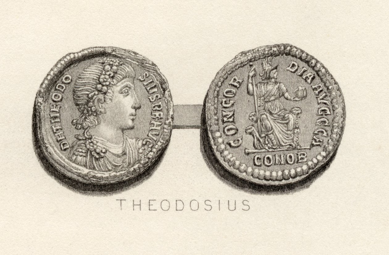 Solidusmynt från Theodosius den stores tid av English School