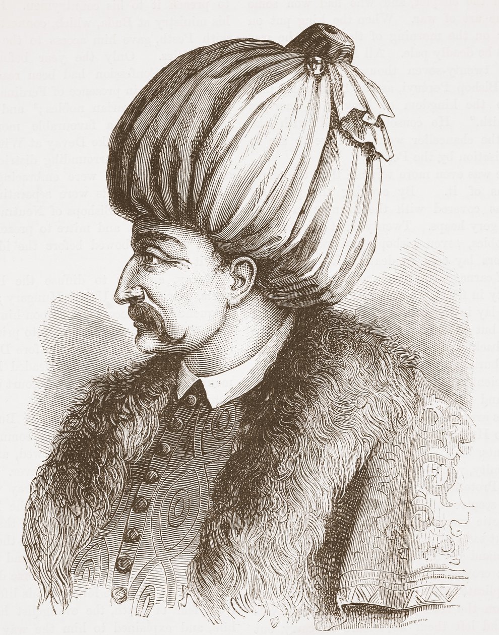 Soliman the Magnificent (från ett tryck i Bibliotheque Nationale), illustration från The History of Protestantism av James Aitken Wylie (1808-1890), pub. 1878 av English School