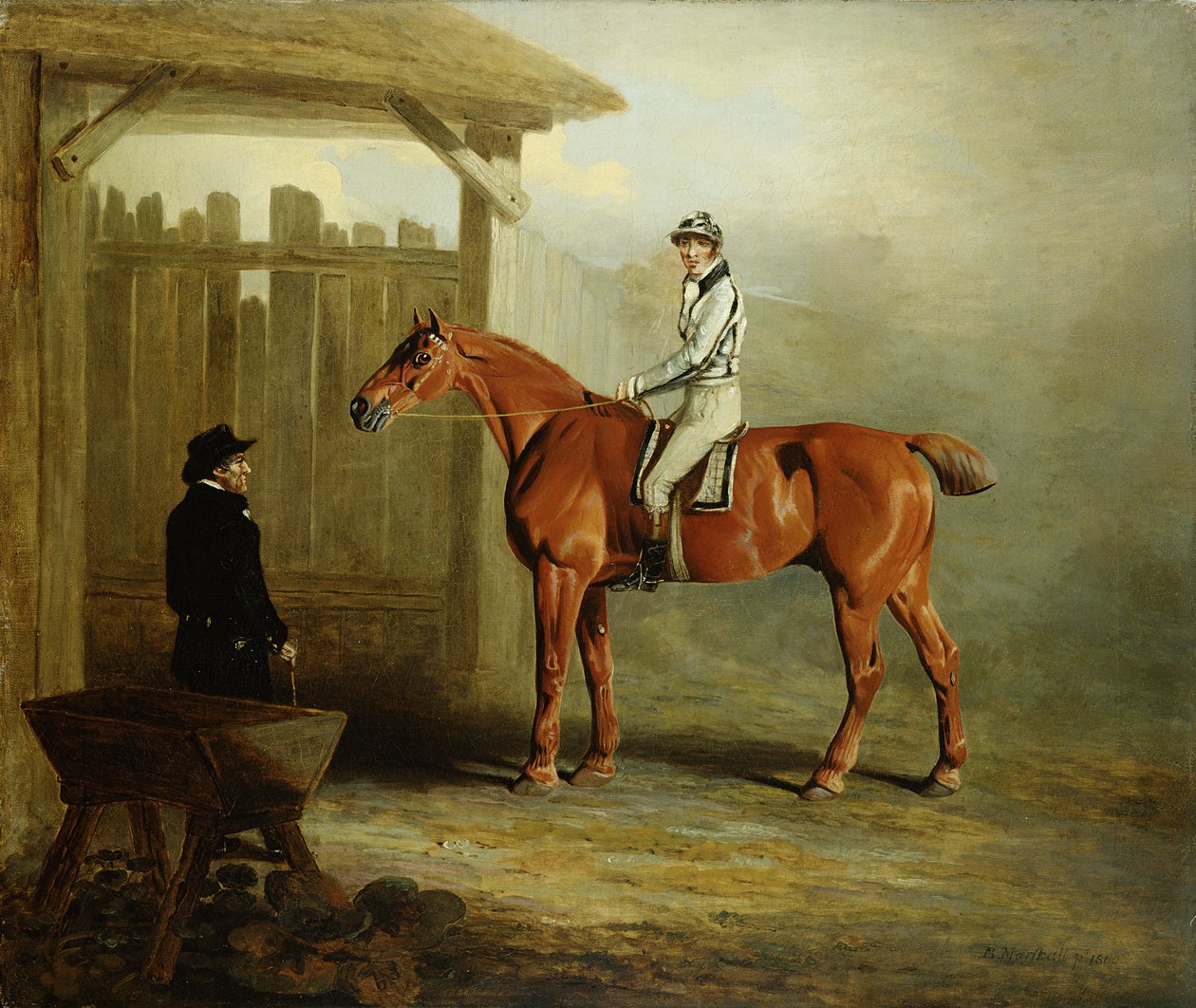 Soothsayer, vinnare av St. Leger 1811 (olja på duk) av English School