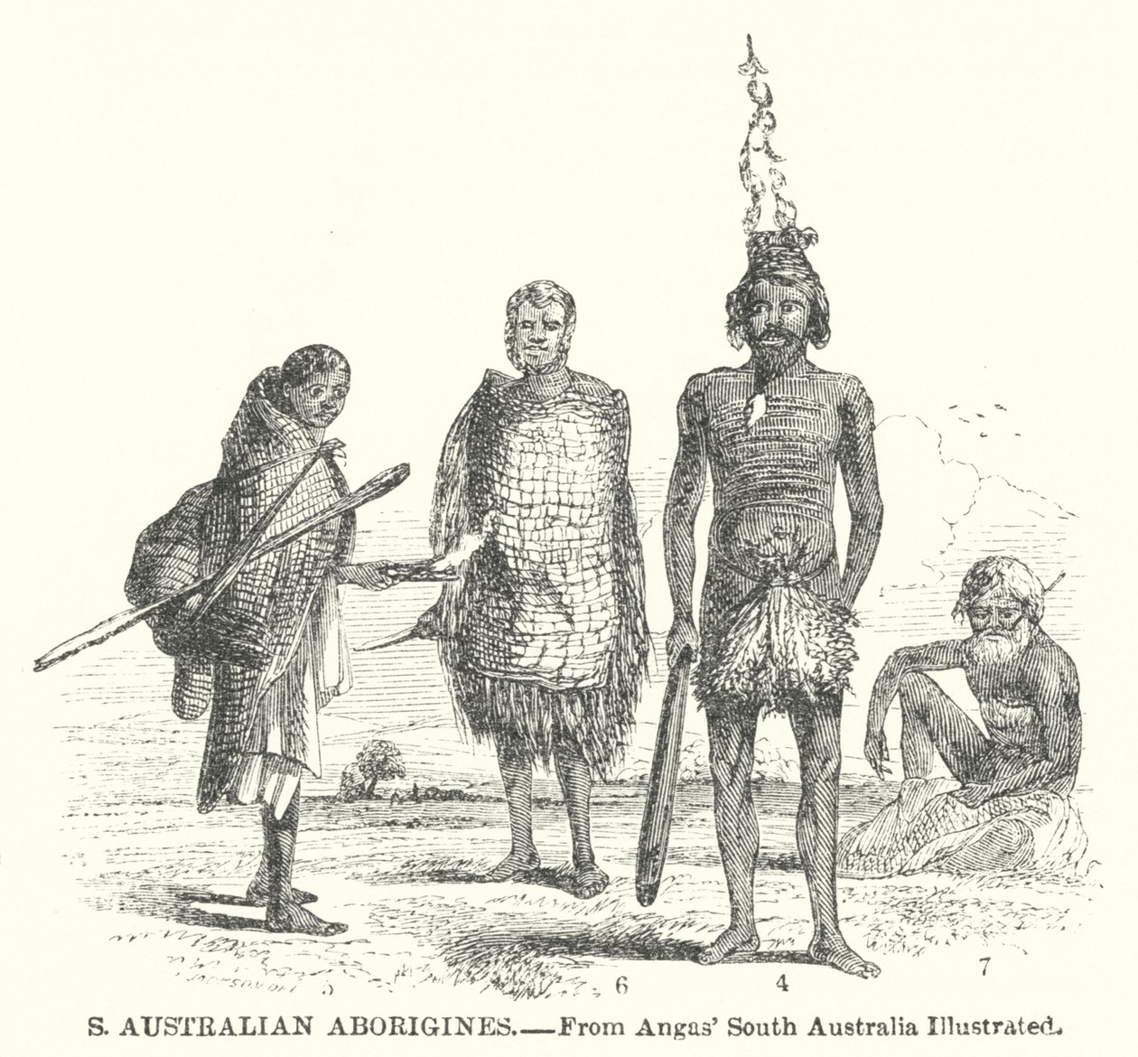 Aboriginerna i södra Australien (gravyr) av English School