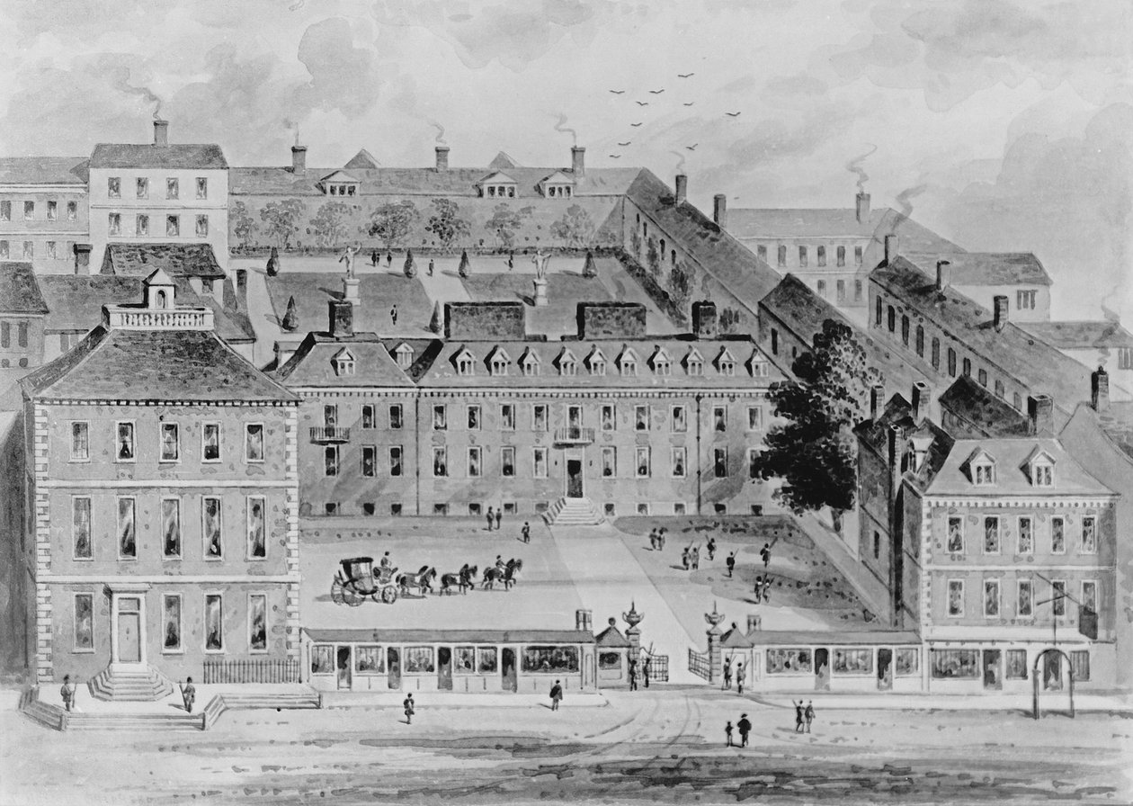 Södra framsidan av Leicester House, ca 1720 av English School