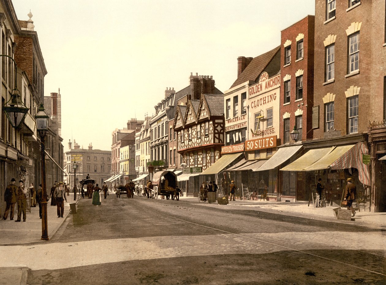 Southgate Street, Gloucester (handfärgat foto) av English School