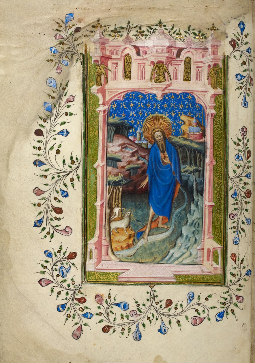 Johannes Döparen, med Agnus Dei 1405-10 (färg på pergament) av English School