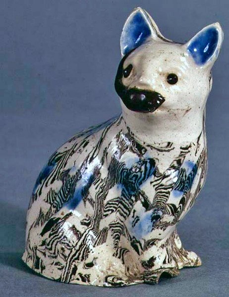 Staffordshire Solid Agate cat, ca 1745 (keramik) av English School