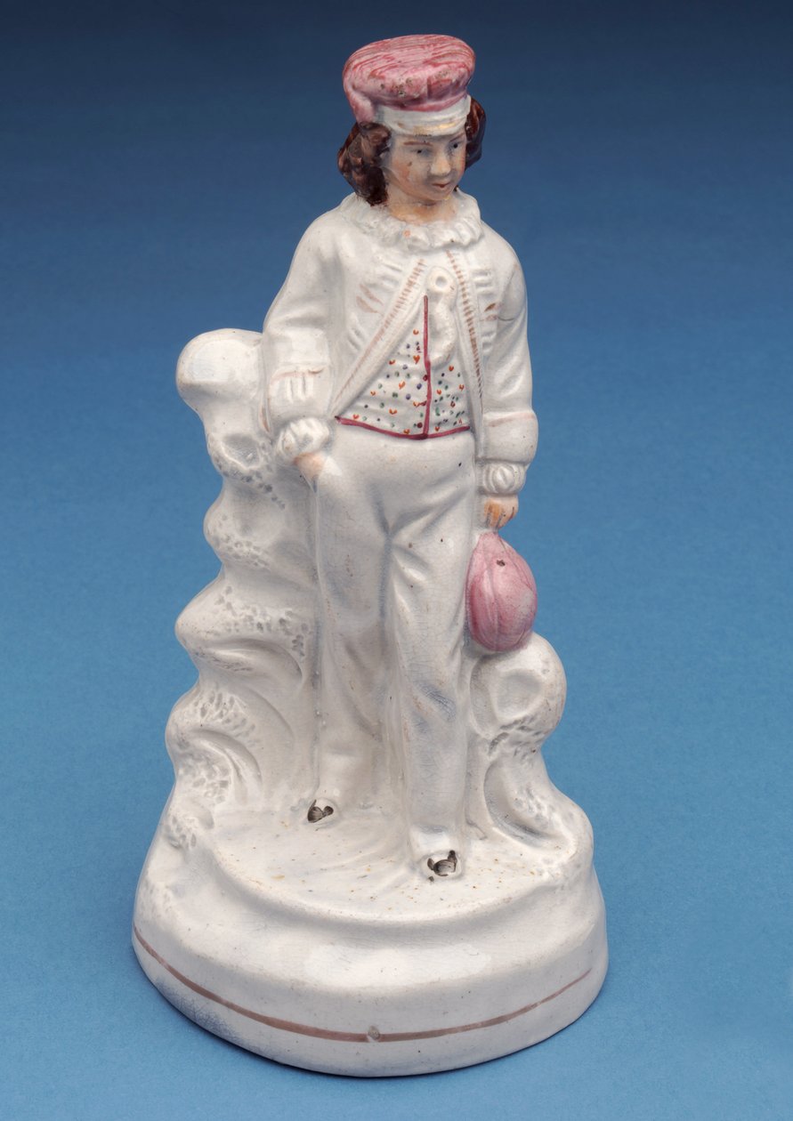 Staffordshire-figur av en Rugby School-pojke, ca 1860 (keramik) av English School