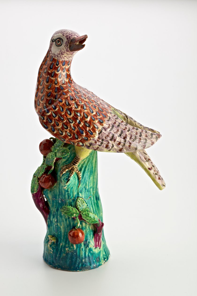 Staffordshire figur av en fågel, ca 1750-1850 (lergods) av English School