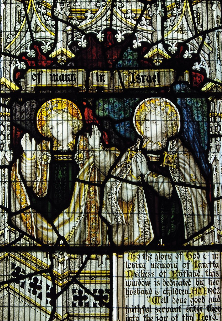 Fönster i målat glas tillägnat Janetta, 7:e hertiginnan av Rutland, South Transept av English School