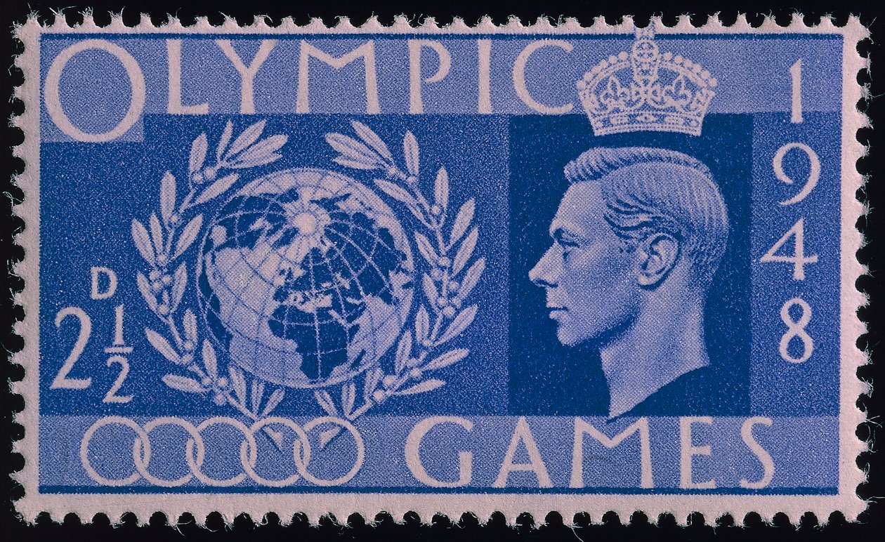 Frimärke till minne av OS i London 1948 av English School