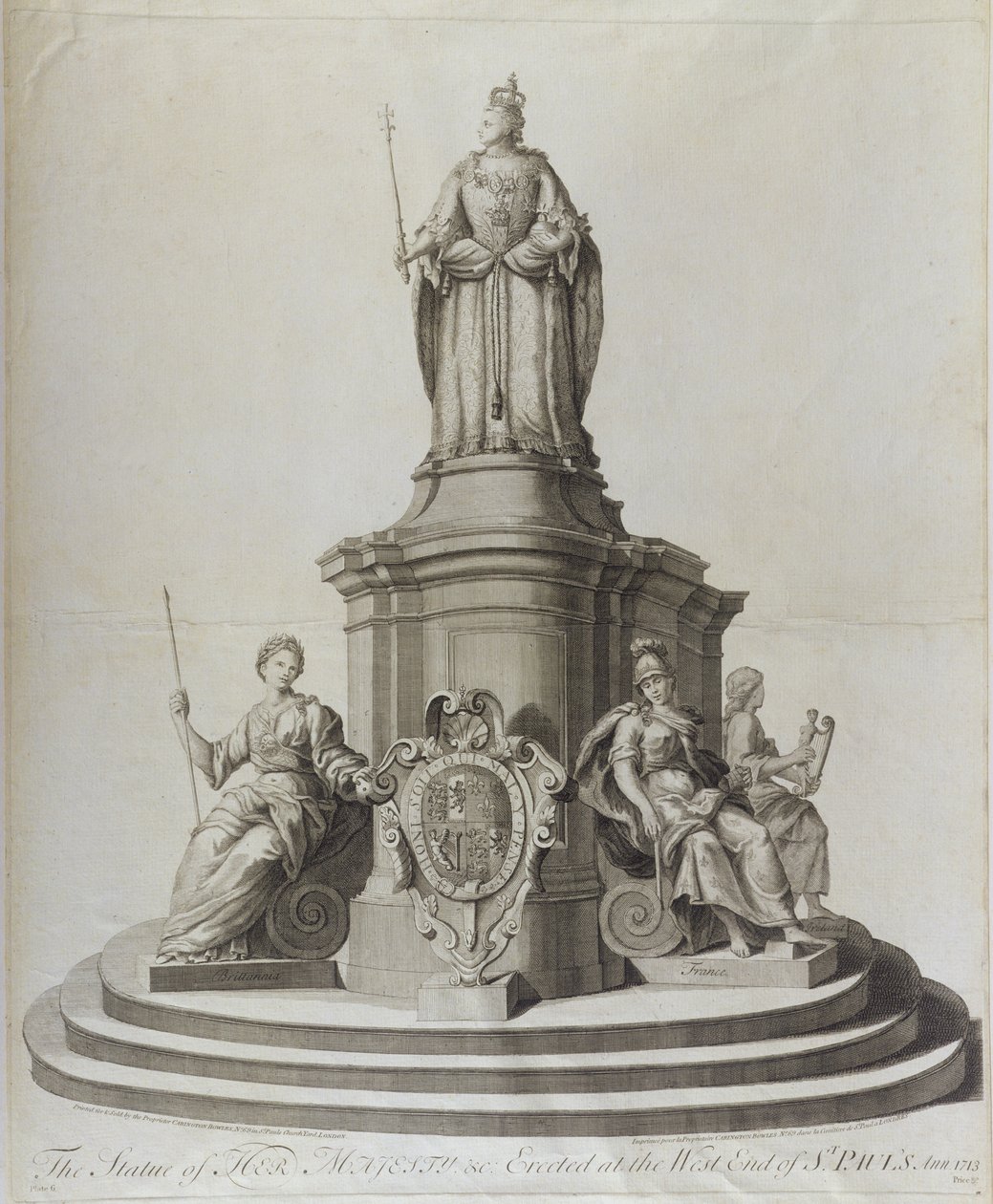 Staty av drottning Anne (1665-1714), publicerad 1713 av English School