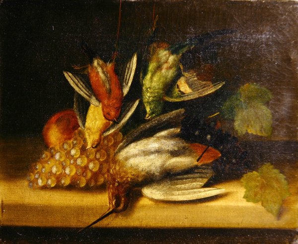 Fåglarnas stilleben, ca 1840 (olja på duk) av English School
