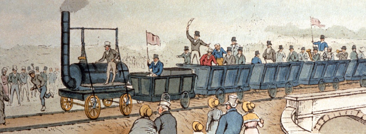 Stockton-Darlington Railway. cirka 1830 (gravyr) av English School