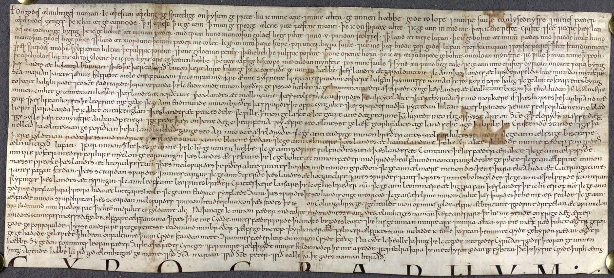 Stowe Charter 37, testamente från Ætheling Æthelstan av English School