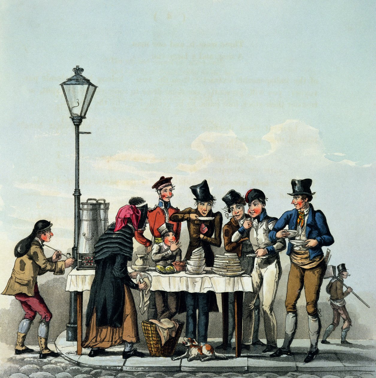 Street Breakfast graverad av G.Hunt, 1825 av English School