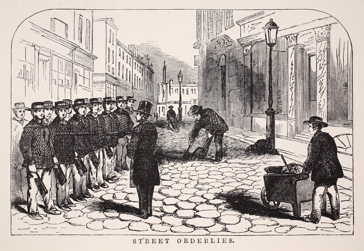 Street Orderlies, illustration från London Labor och London Poor av Henry Mayhew, pub. 1862 av English School