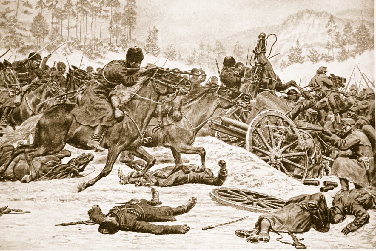 Envisa strider på höjderna som ryssarna bar söder om Dukla i Karpaterna, 1914-19 av English School