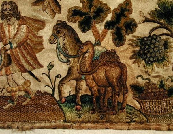 Stubbverk föreställande en biblisk scen, ca 1650 (detalj) av English School