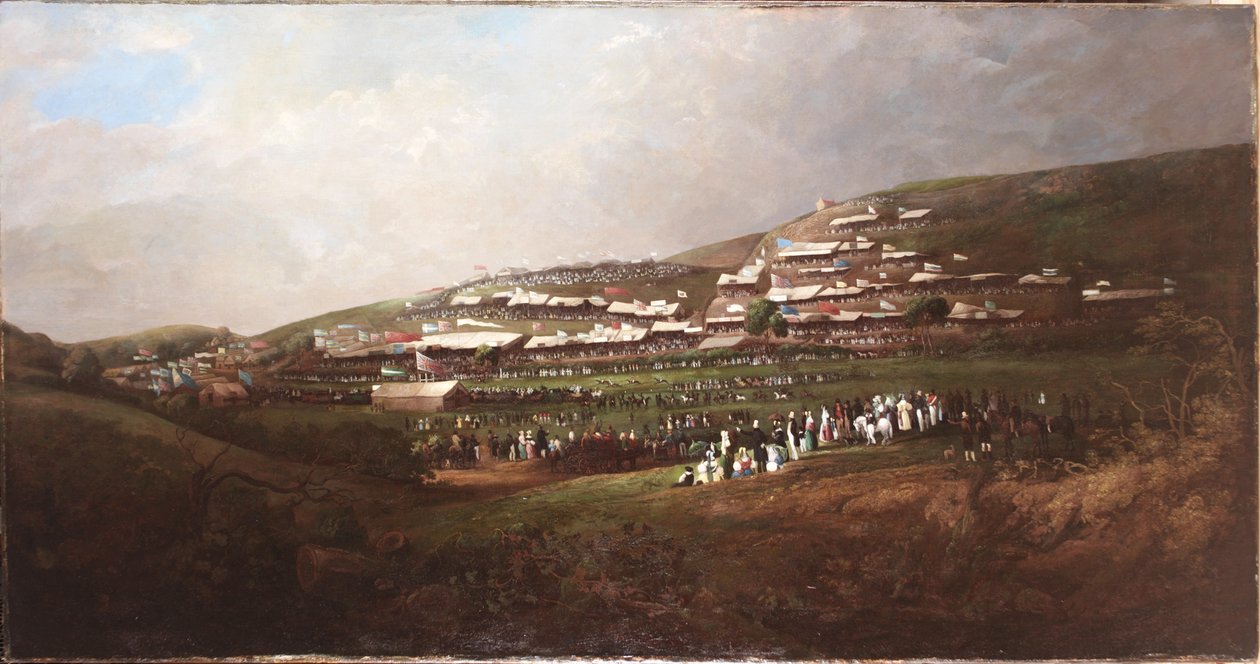Sunderland, Tävlingar vid Tunstall Hope, ca 1835-40 (olja på duk) av English School