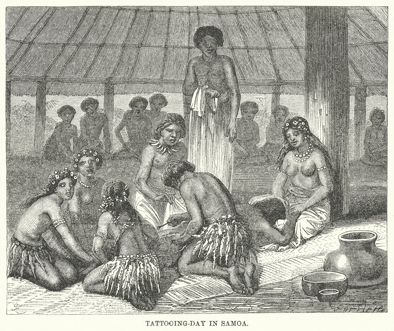 Tatueringsdag i Samoa (gravyr) av English School