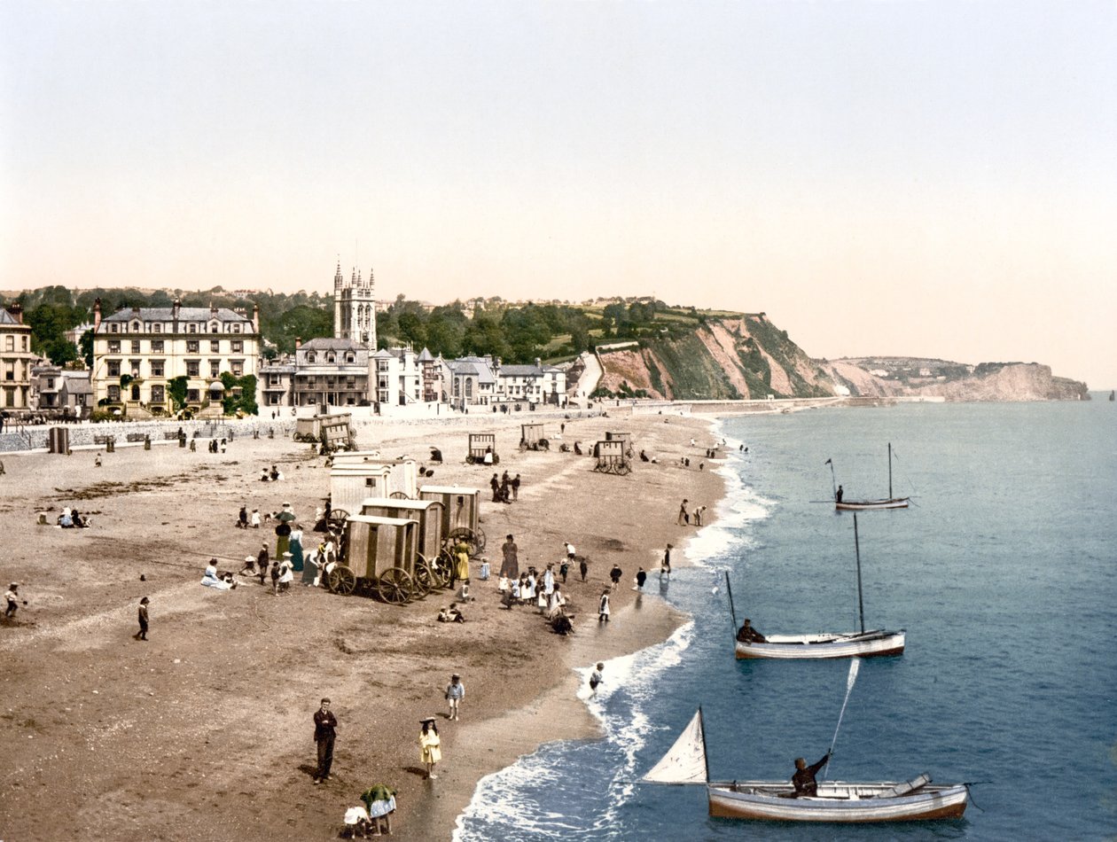 Teignmouth (handfärgat foto) av English School
